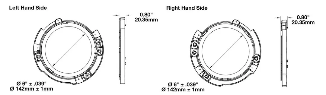 8200461 – JW SPEAKER Headlight Retaining Ring, LED Black Polycarbonate Housing Set Of 2 Use With 870 - view 2